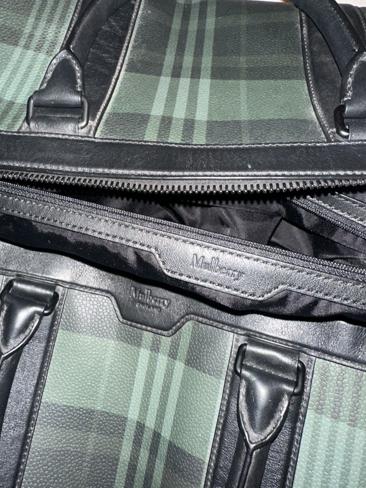 Mulberry Mulberry Clipper Holdall Green Tartan Travel Bag — Leather Size 46 - 9 Thumbnail