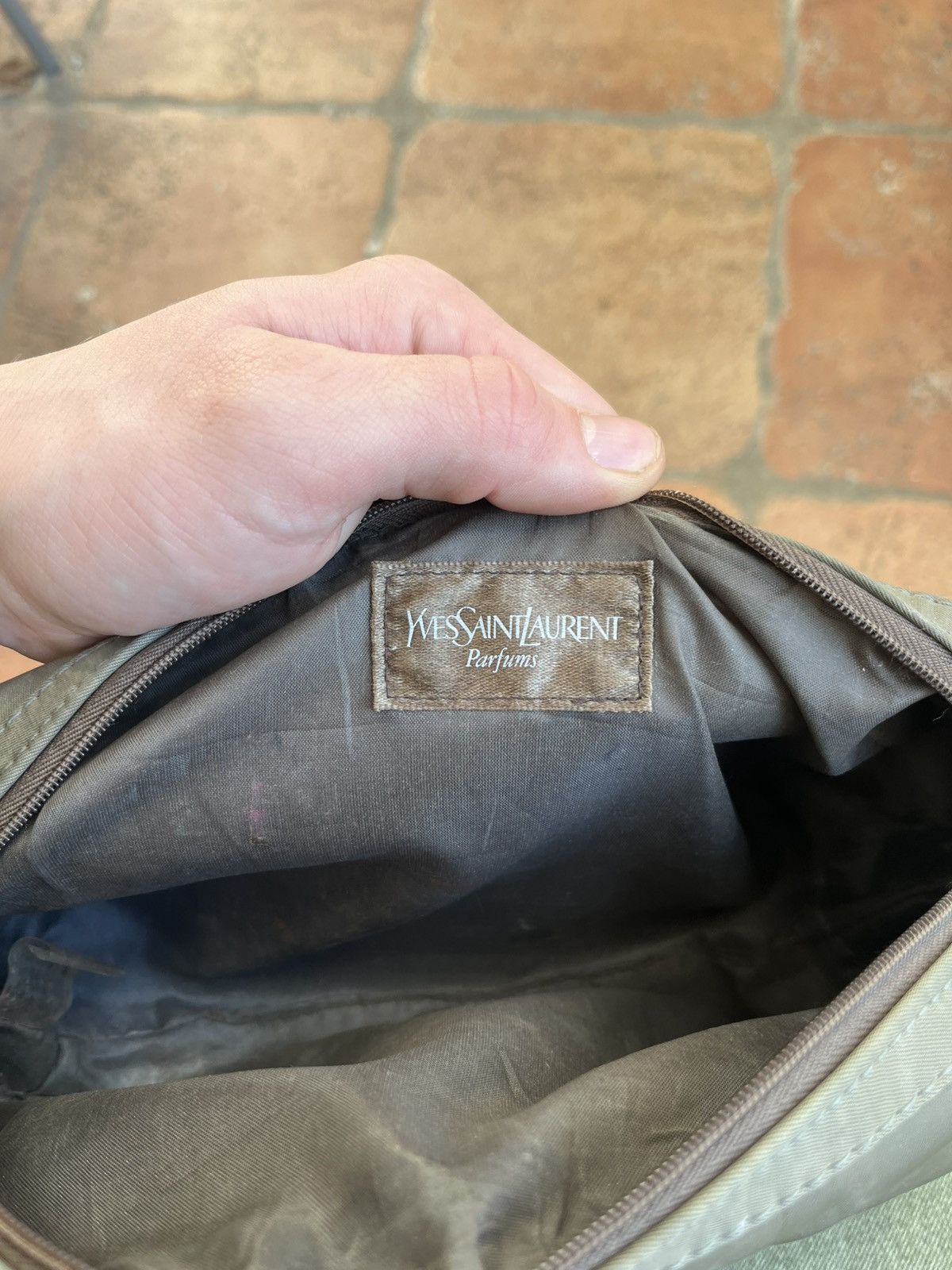 Yves Saint Laurent 🖤 YSL (Yves Saint Laurent) Khaki/Olive Pouch / Makeup Bag Size ONE SIZE - 7 Thumbnail