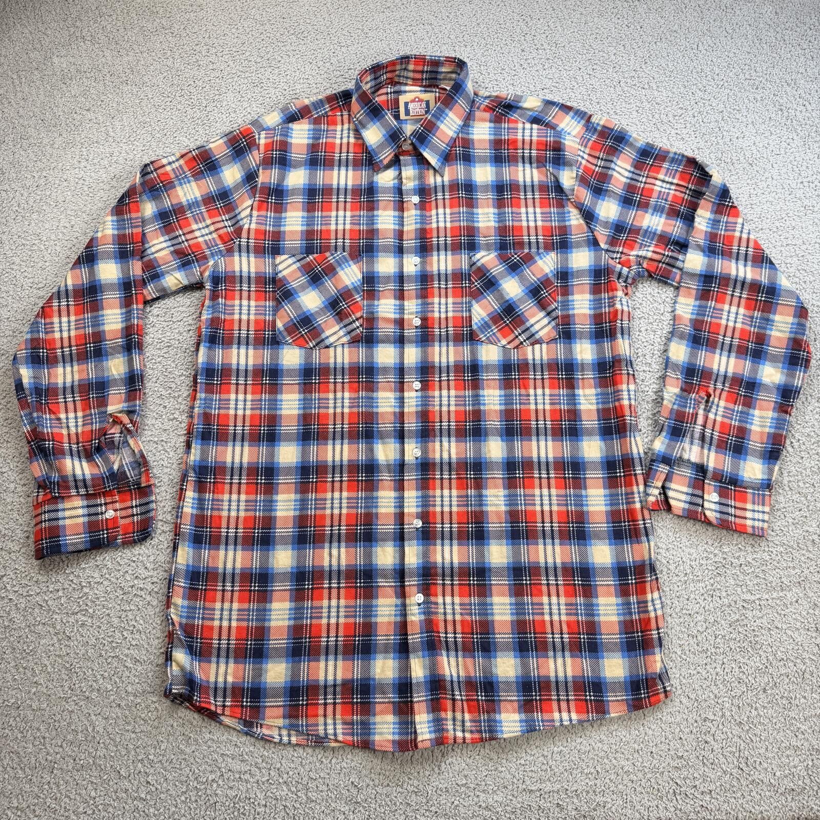 American Edition American Edition Plaid Flannel Shirt Men LT Cotton Button Up Size US L / EU 52-54 / 3 - 1 Thumbnail