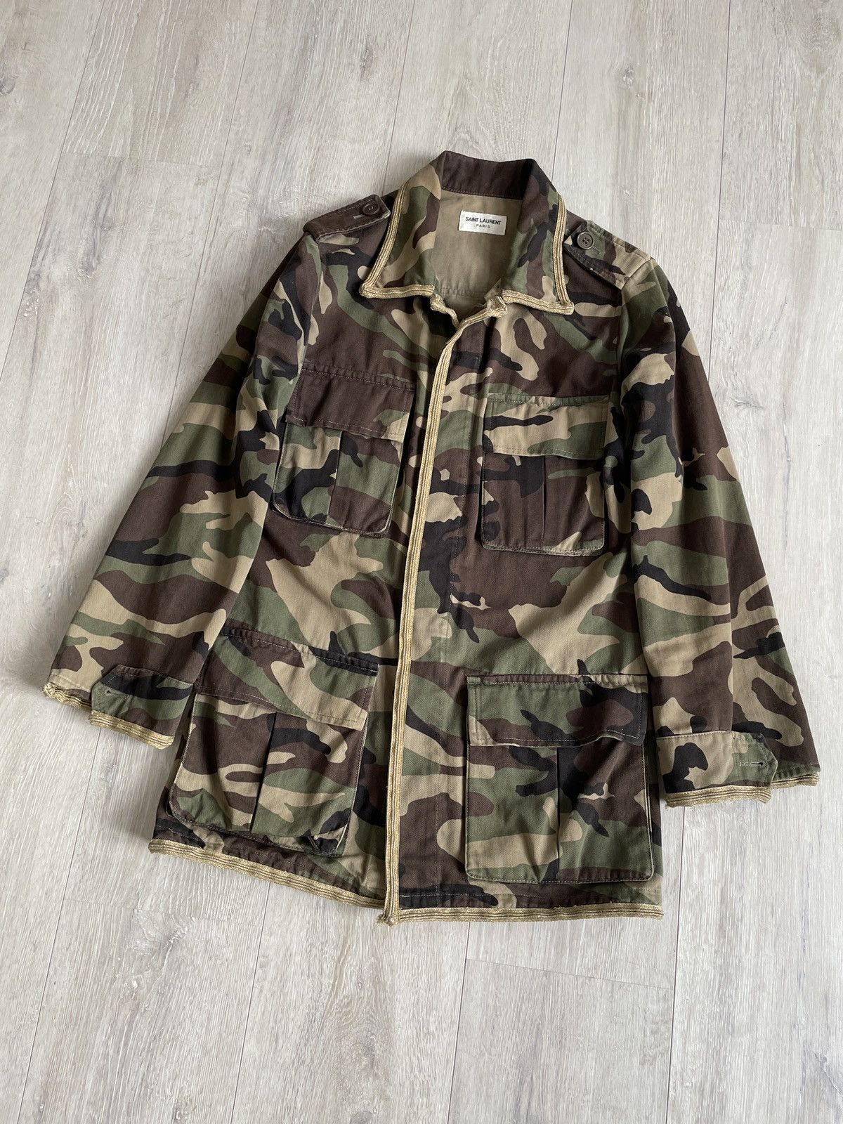 Saint Laurent Paris Saint Laurent SS15 camo military jacket by Hedi Slimane Size US S / EU 44-46 / 1 - 3 Thumbnail