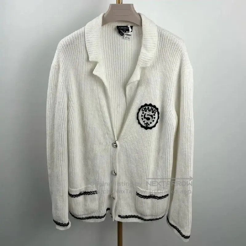Chanel Chanel White Cotton Cardigan for Women . Size XL / US 12-14 / IT 48-50 - 1 Thumbnail