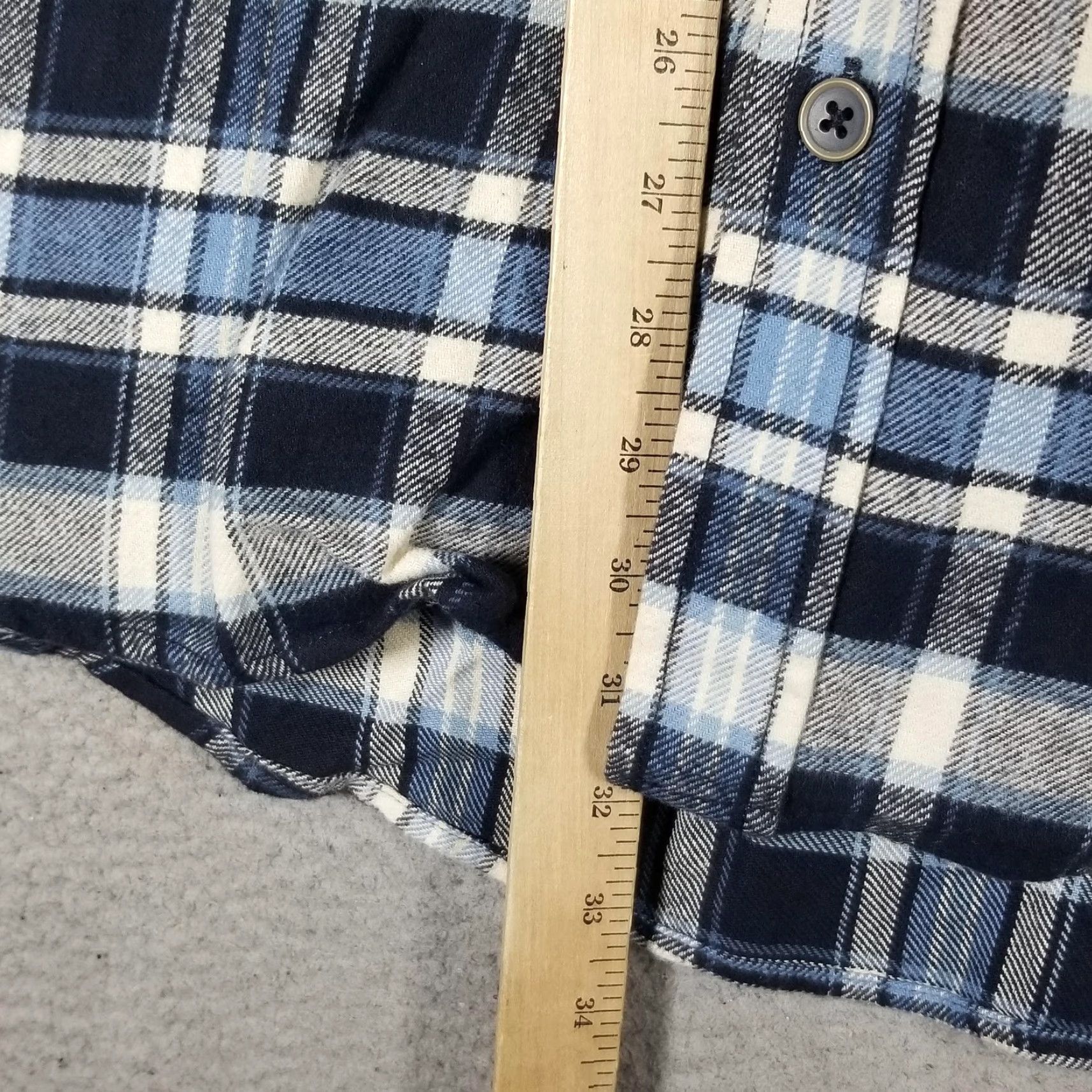 Vintage JACHS Flannel Shirt Mens LT Large Tall Blue Navy Plaid Long Sleeve Button Front Mens Lounging Casual Shirt Size US L / EU 52-54 / 3 - 5 Thumbnail