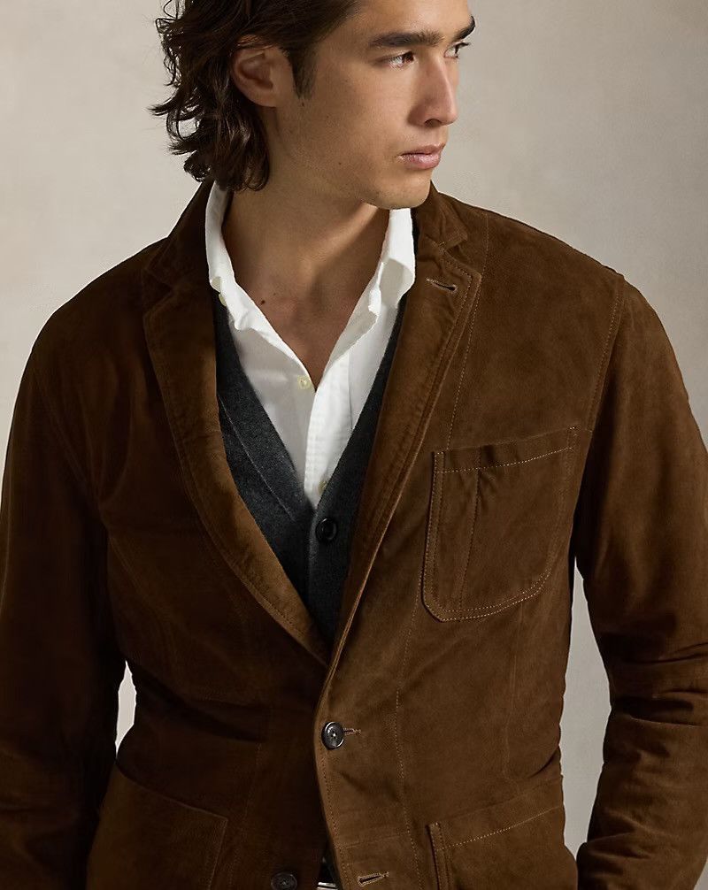Polo Ralph Lauren Polo Ralph Lauren The Brookdale Suede Jacket Antiquey Brown Size US XL / EU 56 / 4 - 4 Thumbnail