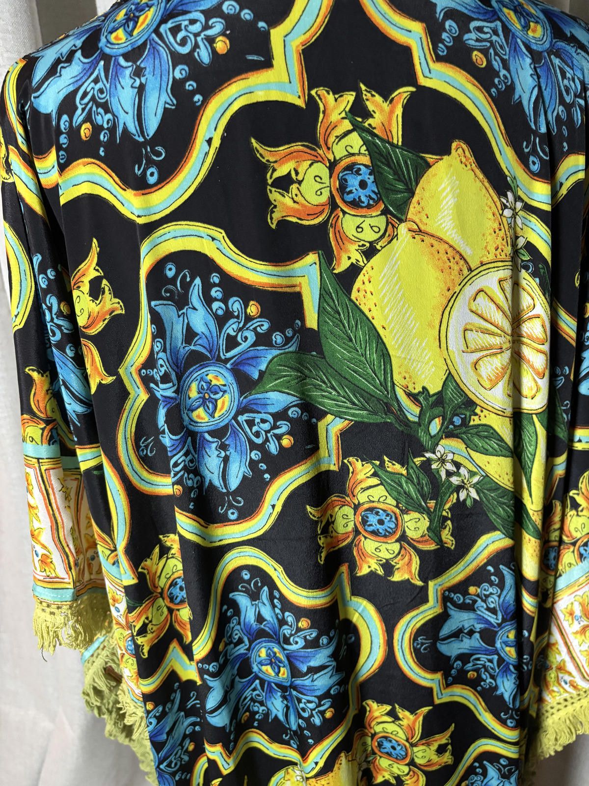 Other Bohemian Style Long Floral Print Kaftan Dress with Fringe Size ONE SIZE - 5 Thumbnail