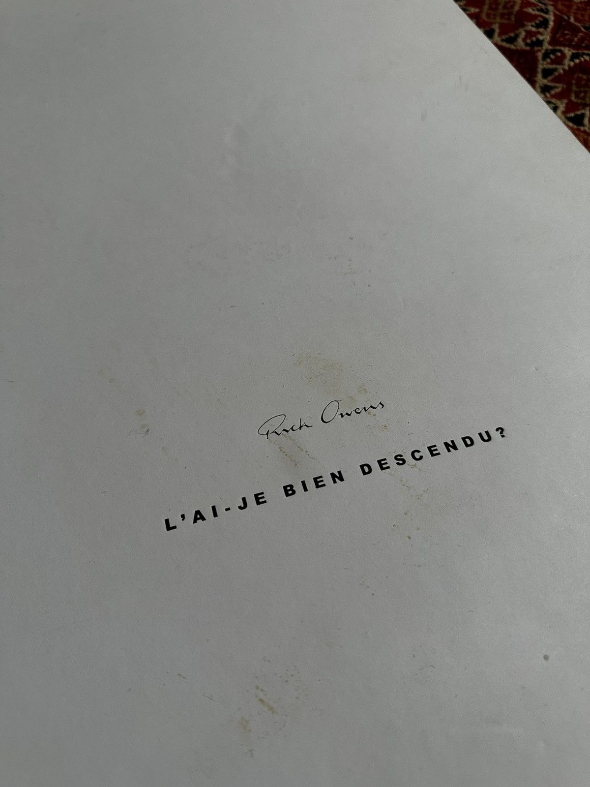 Rick Owens RARE Rick Owens l’ai je bien descendu book 2007 Size ONE SIZE - 13 Thumbnail