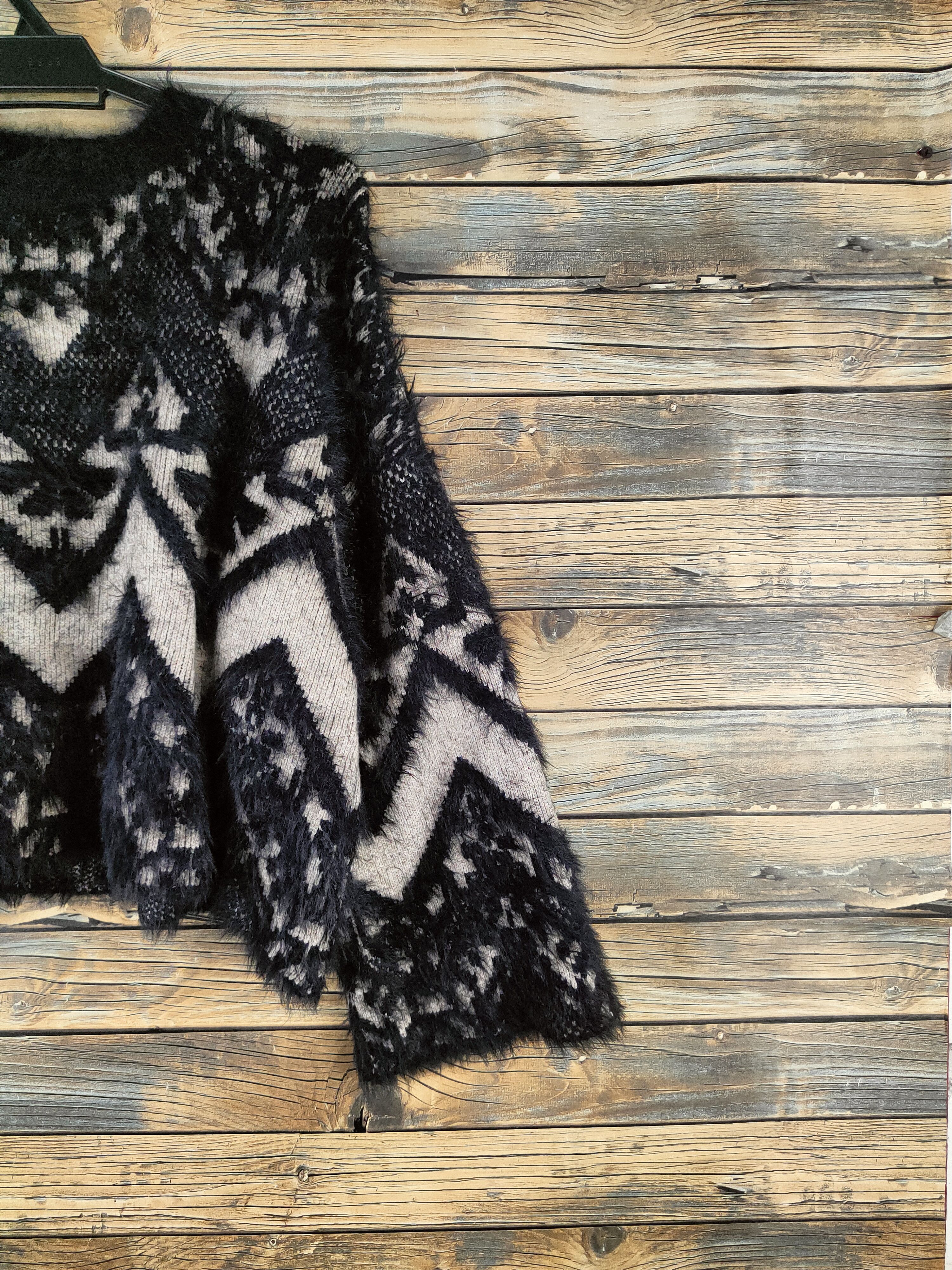 Japanese Brand DL Sevi Studio Black shaggy Fur Mohair Knitwear #46-1006 Size L / US 10 / IT 46 - 5 Thumbnail