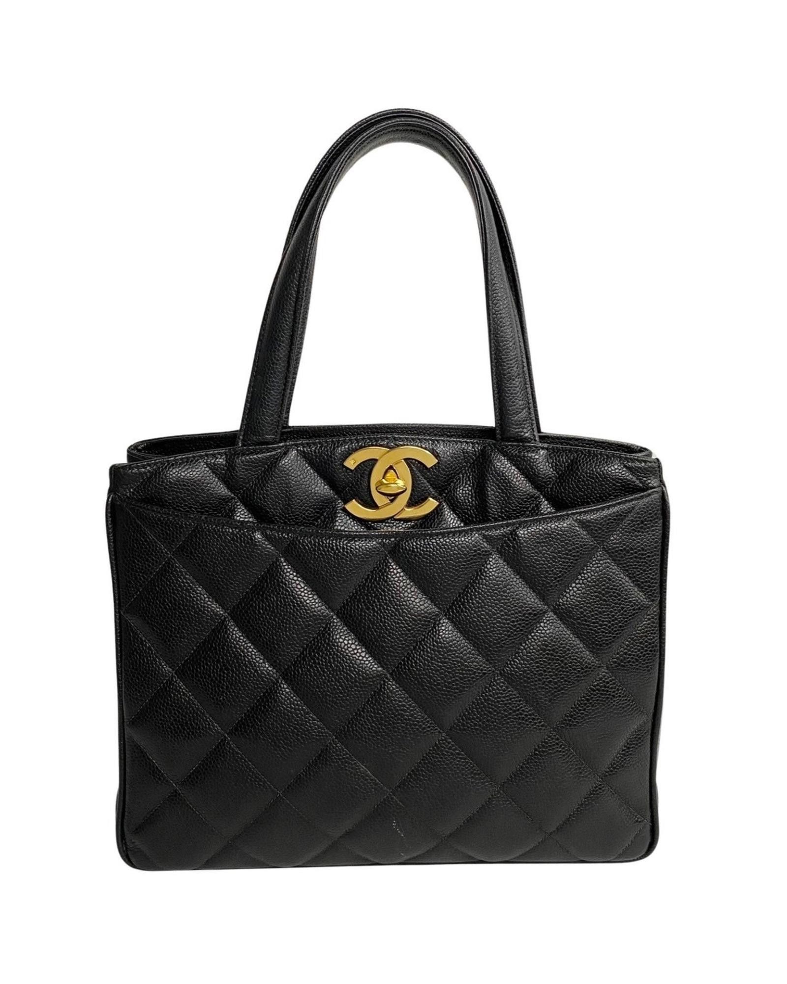 image of Chanel Black Leather Matelasse Boston Bag, Women's