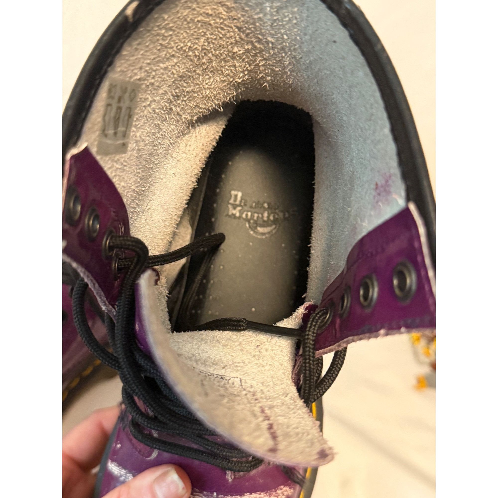 Dr. Martens Dr. Martens Purple Patent Combat Boots Womens Size 5 Lace-Up Size US 5 / IT 35 - 2 Thumbnail