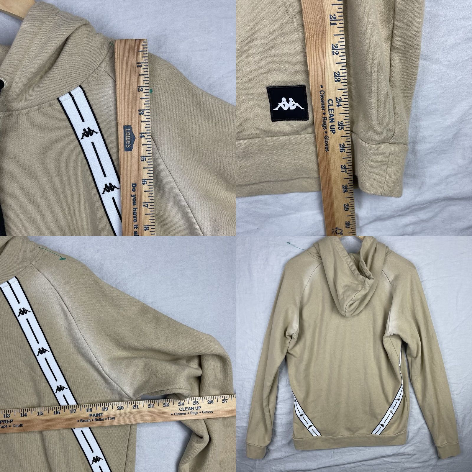 Kappa Kappa Hoodie Mens Large Beige Omni Tape Logo Sweatshirt Pullover Athletic sweatshirt Logo Hooded Graphic Print Casual Sports Classic 90s Mens Size US L / EU 52-54 / 3 - 8 Thumbnail