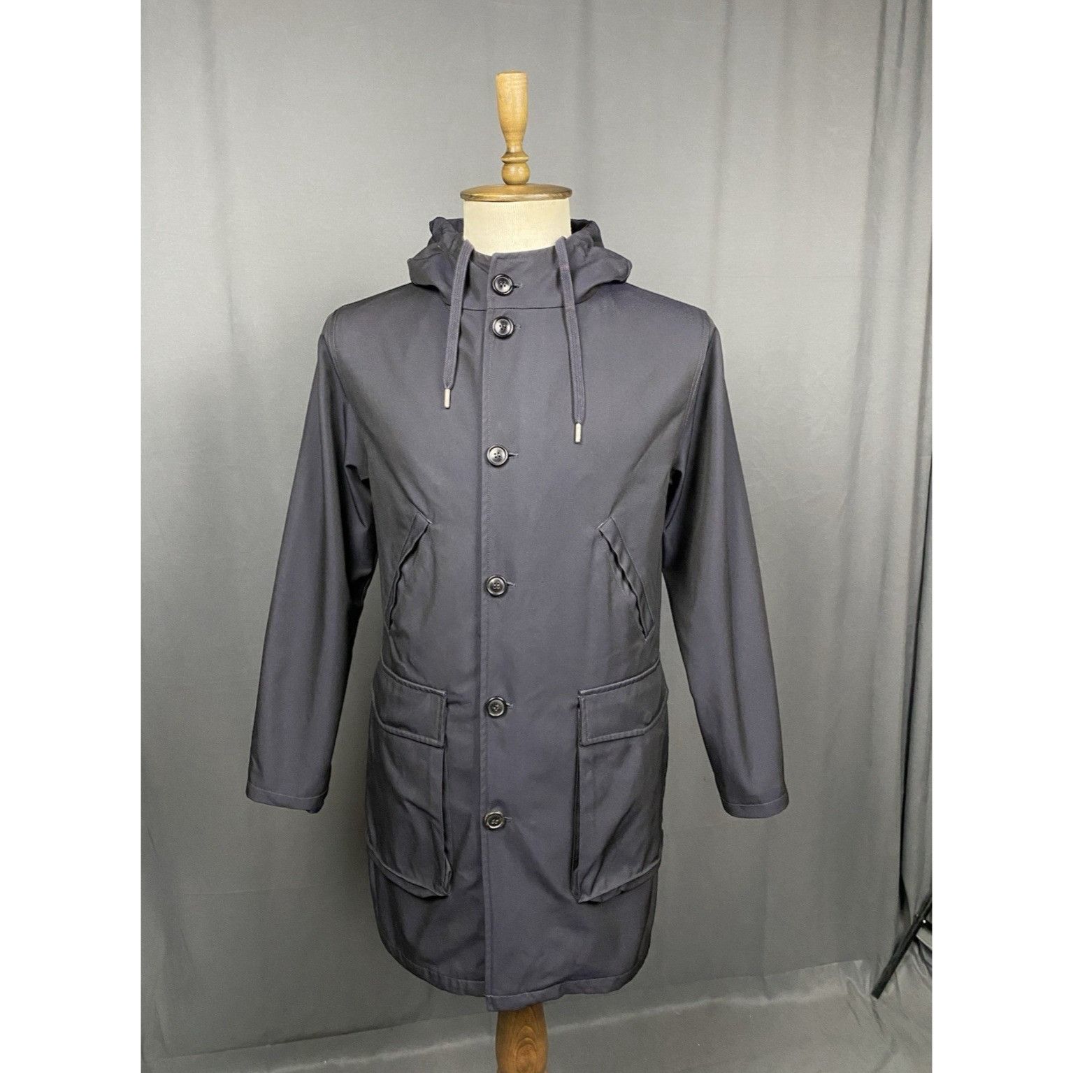 Our Legacy Our Legacy "Midnight Shimmer" Dark Blue Hooded Waterproof Pa Size US S / EU 44-46 / 1 - 1 Thumbnail