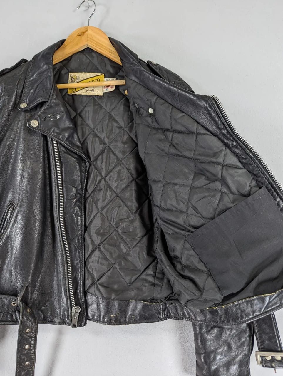 Schott 💥OFFER ME💥 TRUE VINTAGE Schott PERFECTO USA Double Collar Size US L / EU 52-54 / 3 - 15 Thumbnail