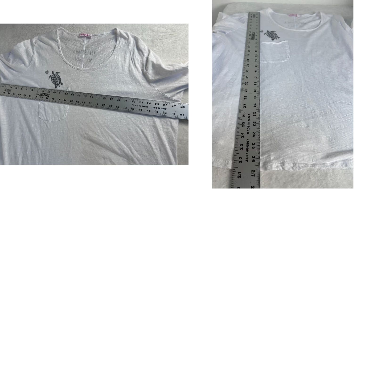 Vintage Fresh Produce Women’s White Graphic Tee “Advice From A Sea Turtle” 3/4 Sleeve T-Shirt One Size White Size ONE SIZE - 8 Thumbnail