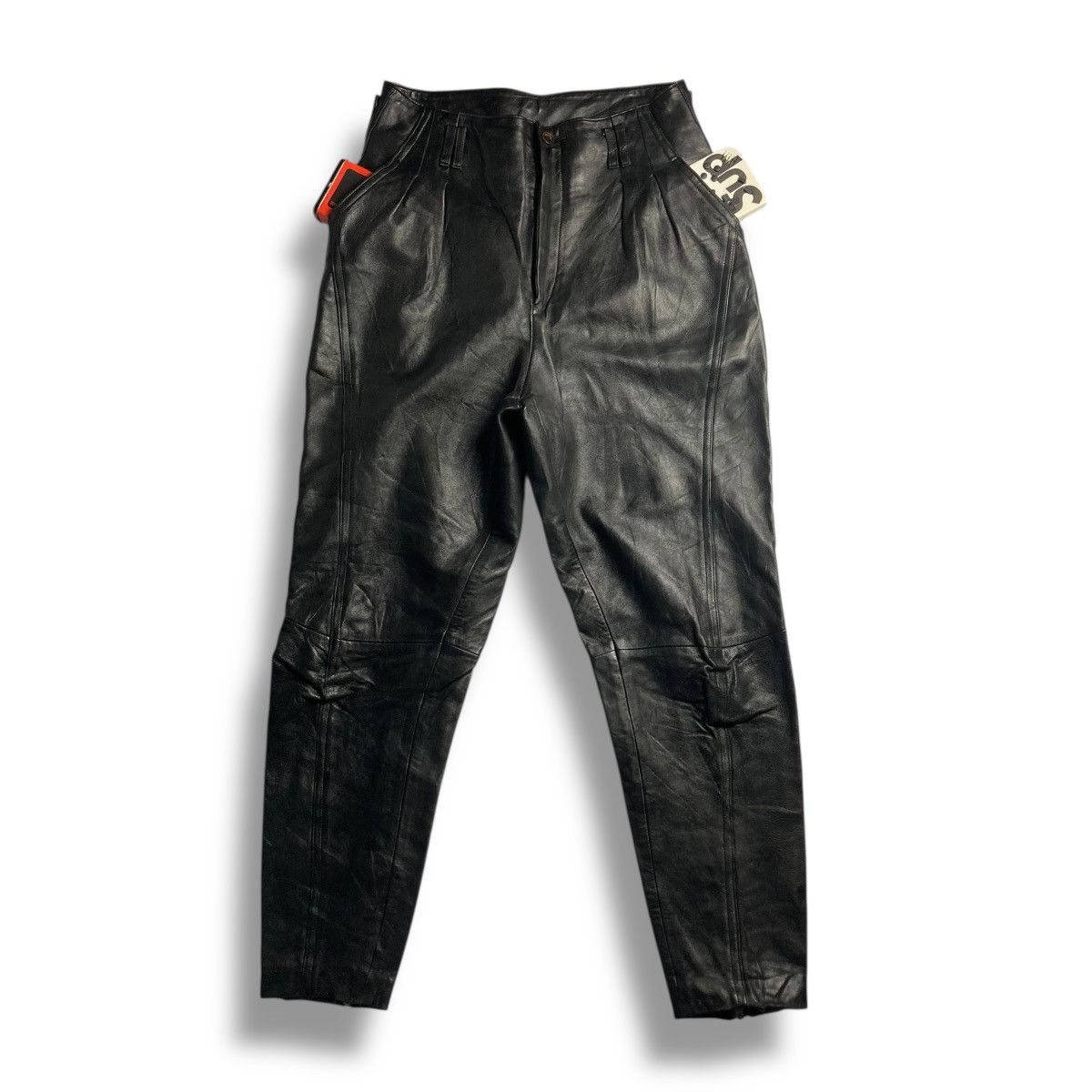 Japanese Brand 🇯🇵 VINTAGE ROPE CHIC G GALUBOT GENUINE LEATHER PANTS Size 26" / US 2 / IT 38 - 1 Thumbnail