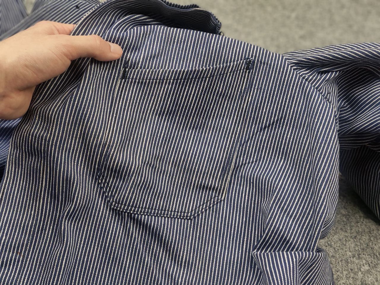 Vintage Vintage 60's French sanforized work striped Chore Jacket Size US L / EU 52-54 / 3 - 16 Thumbnail