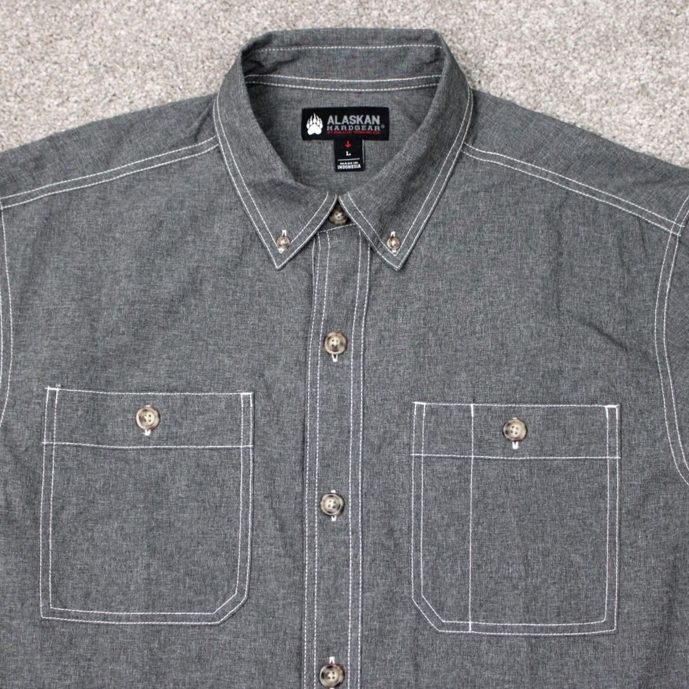 Vintage Alaskan Hardgear Shirt Mens Large Gray Duluth Bush Pilot Long Sleeve Button Up Size US L / EU 52-54 / 3 - 4 Thumbnail