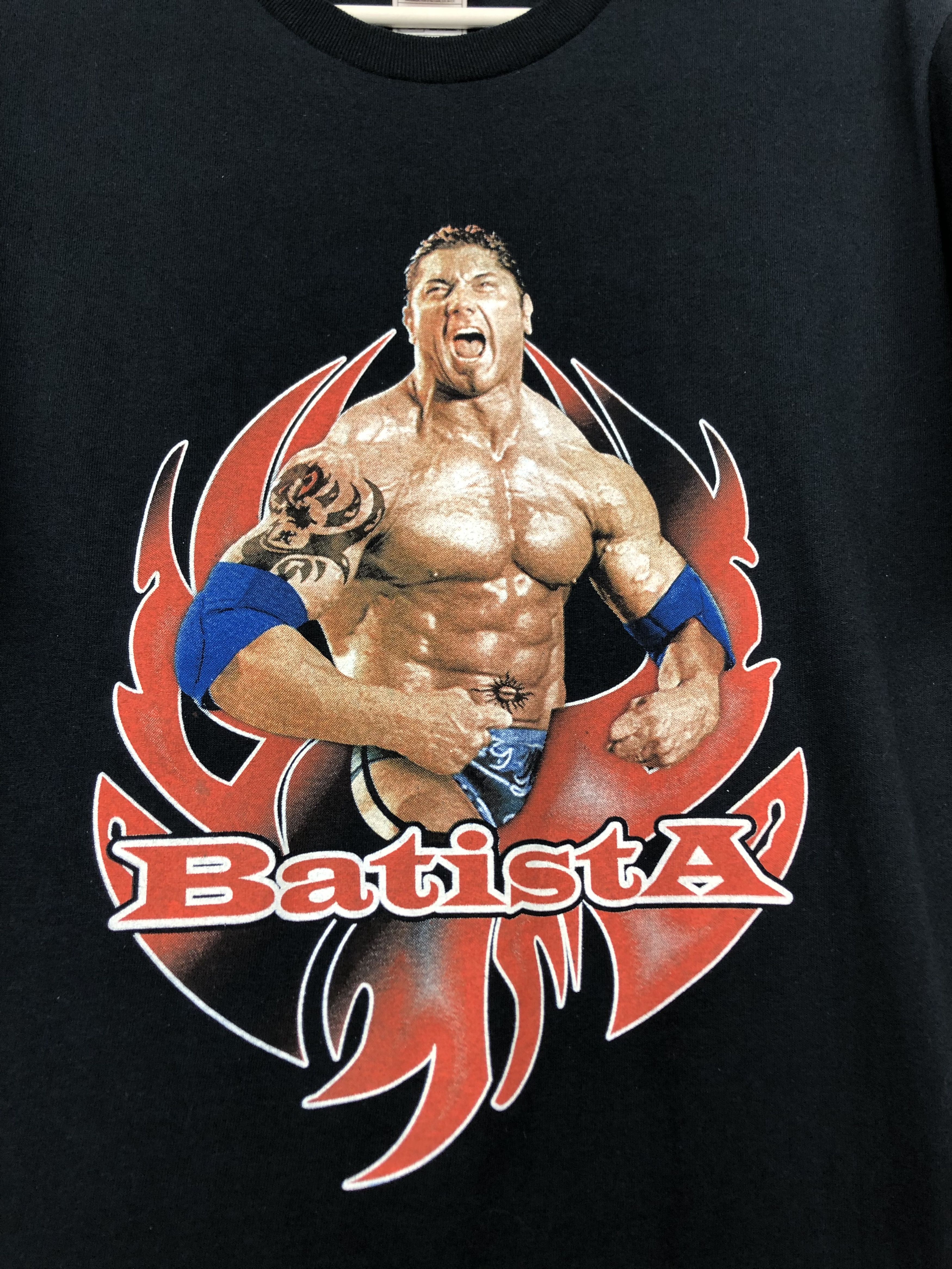 Vintage Vintage 2000's WWE WWF Batista The Animal Black Shirt Tee Size US M / EU 48-50 / 2 - 3 Thumbnail