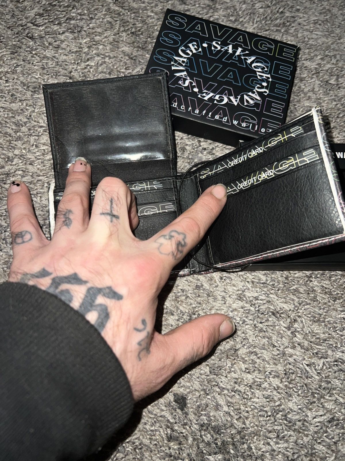 Handmade Savage All Over Vegan Leather Wallet Size ONE SIZE - 4 Thumbnail