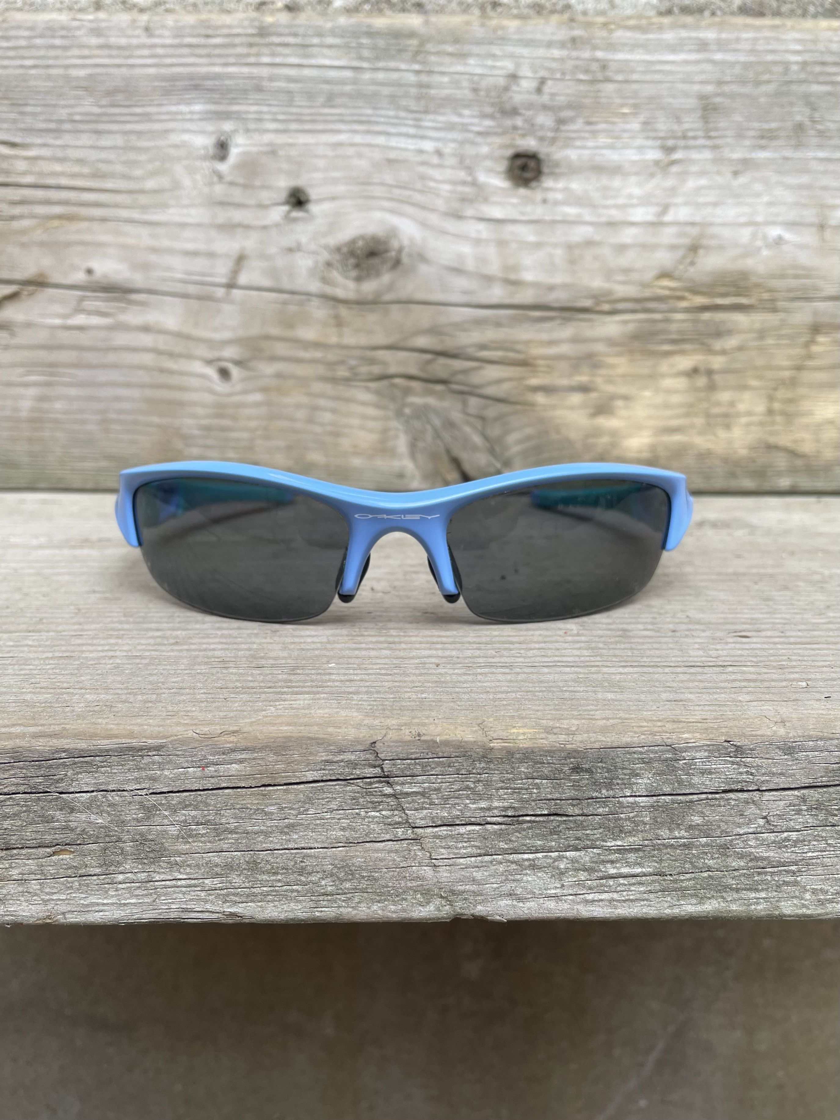 image of Made In USA x Oakley VTG 2000's Oakley Flak Jacket Blue Sunglasses, Men's