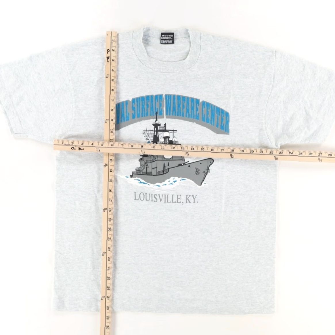 Fruit Of The Loom VTG Navy Warfare Center Louisville Solid T-Shirt Gray Men's XL Size US XL / EU 56 / 4 - 3 Thumbnail