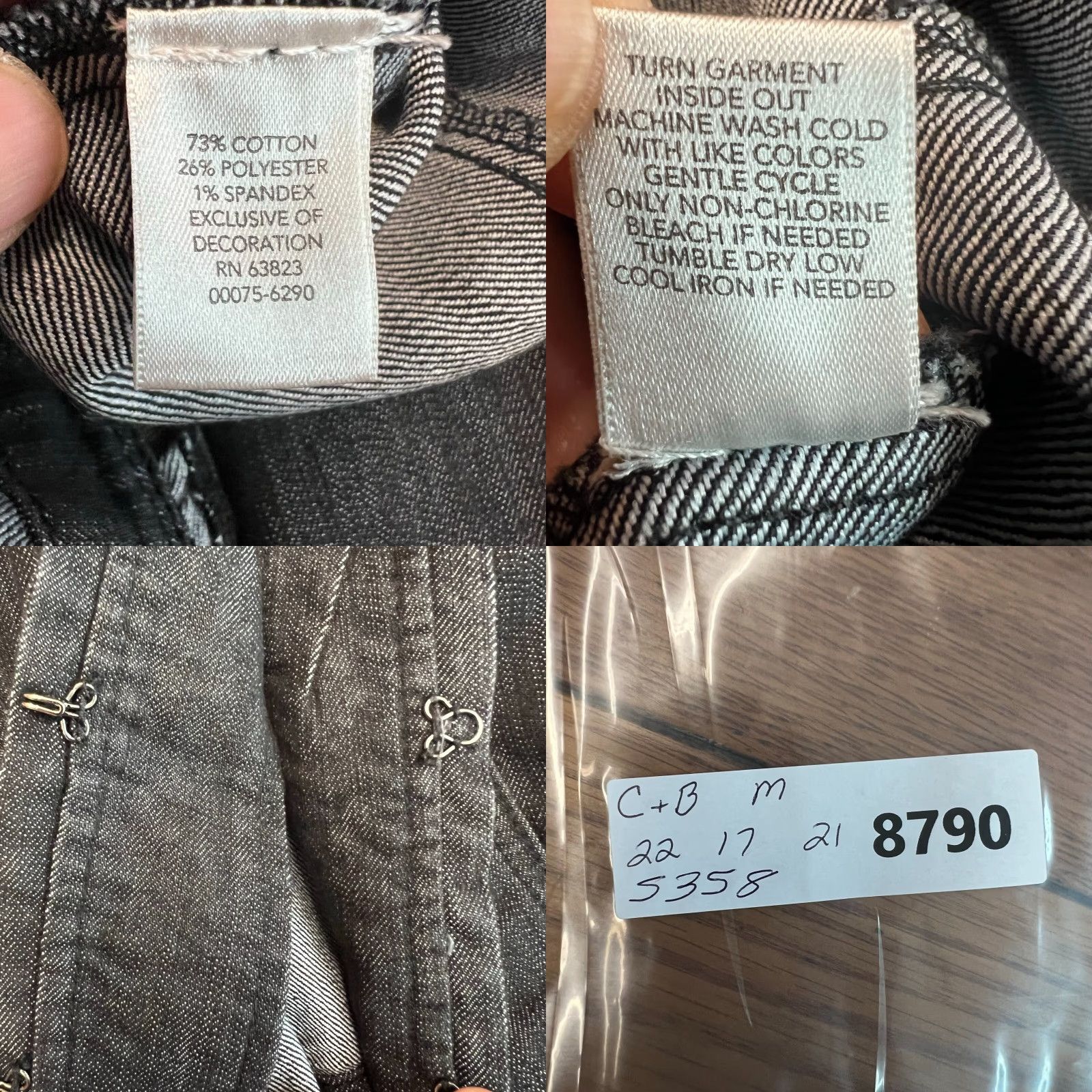 Vintage VINTAGE Christoper & Banks Black Jean Jacket Blazer Size M Embroidered Ruffle Sequin - Women Blazer Denim 90s Theme Size 32" / US 10 / IT 46 - 8 Thumbnail