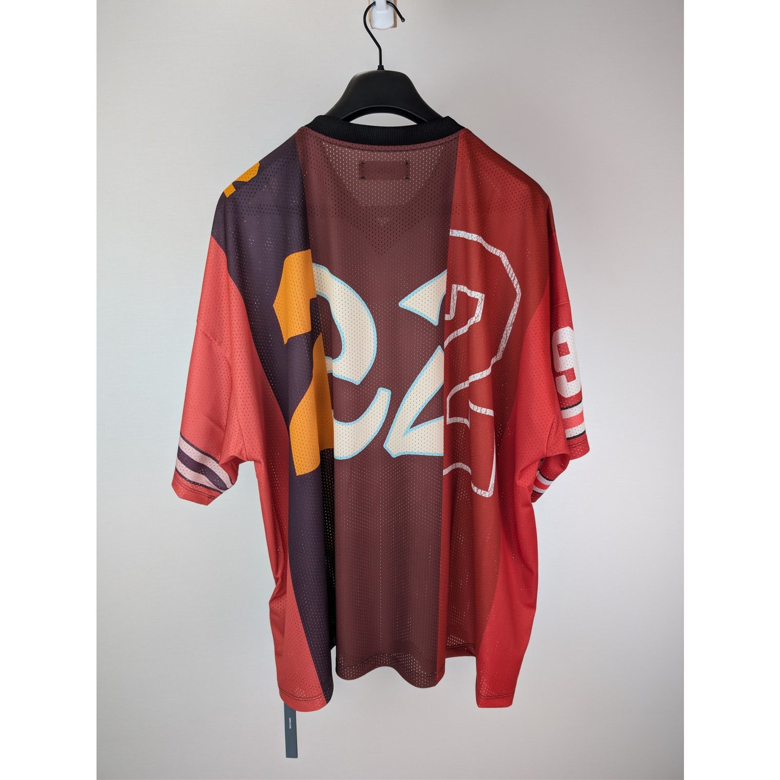 Amiri o1rshd1 Spliced Oversized Mesh T-Shirt in Red Size US XL / EU 56 / 4 - 10 Thumbnail