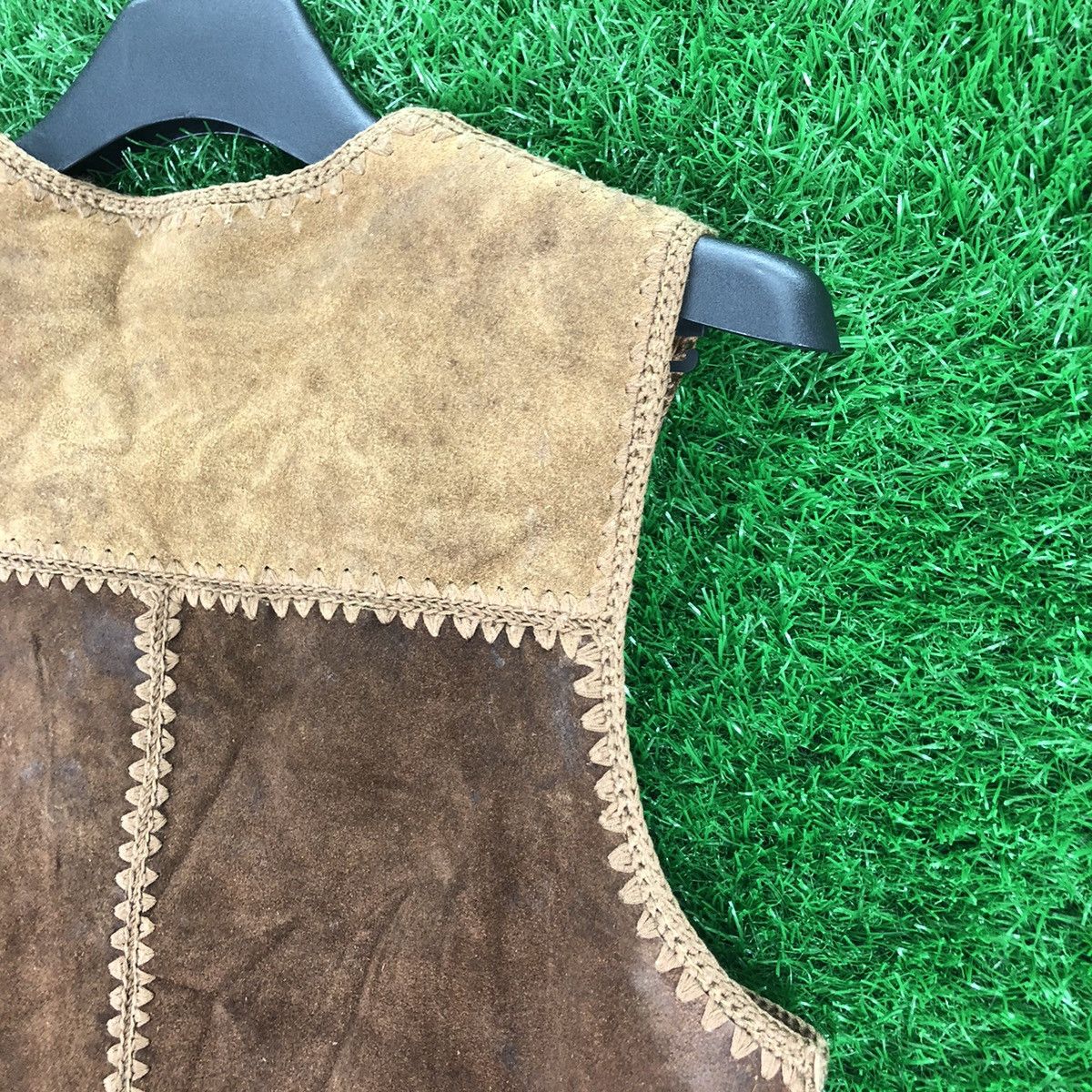 Vintage Vintage 80's Suede Leather Patchwork Vest Size US XS / EU 42 / 0 - 5 Thumbnail