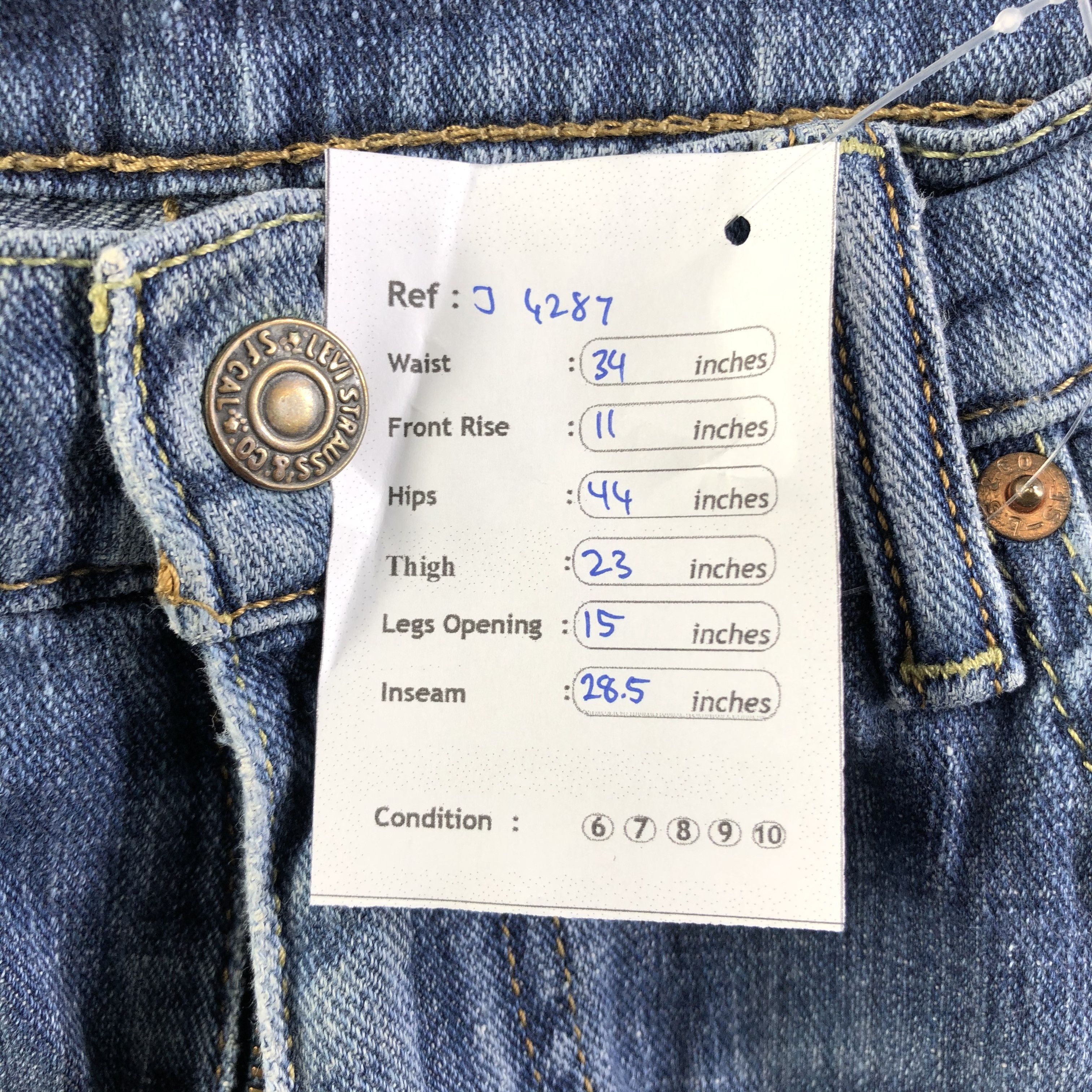 Levi's Vintage Blue Wash Levis 505 Jeans-J4287 Size US 34 / EU 50 - 11 Thumbnail