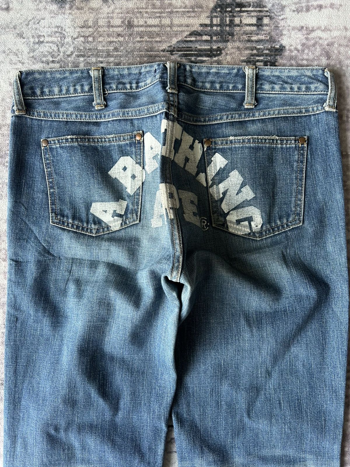 Bape Bape Back Print *A Bathing Ape* Jeans Size 33" - 4 Thumbnail