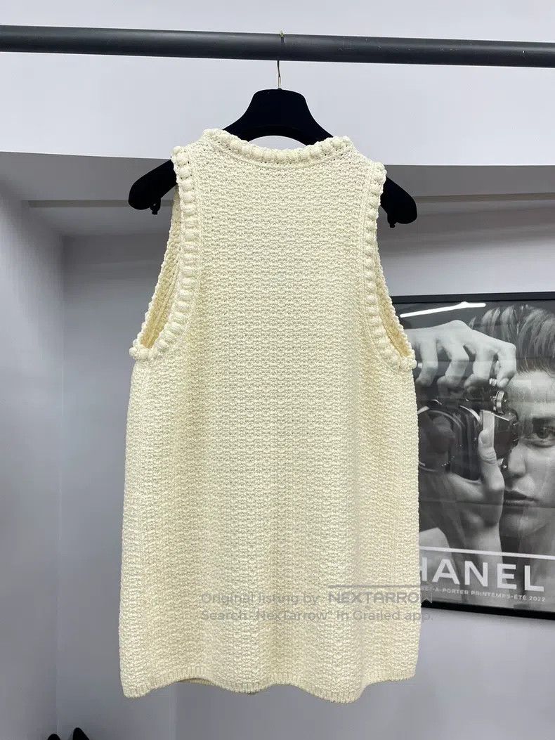 Chanel Chanel White knitted vest jacket Size XXS / US 00 / IT 34 - 3 Thumbnail