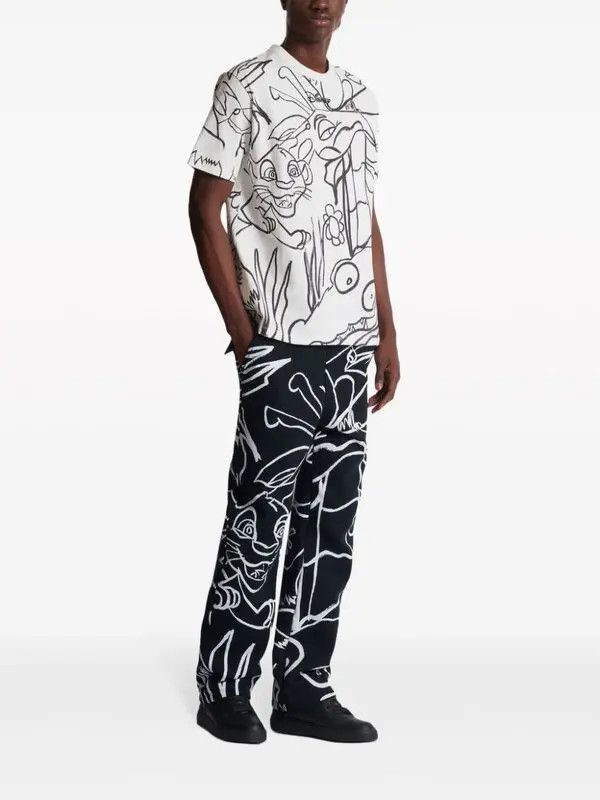 Balmain o1s1wg110126 X Disney Graphic Print T-Shirt in White Size US XL / EU 56 / 4 - 3 Thumbnail