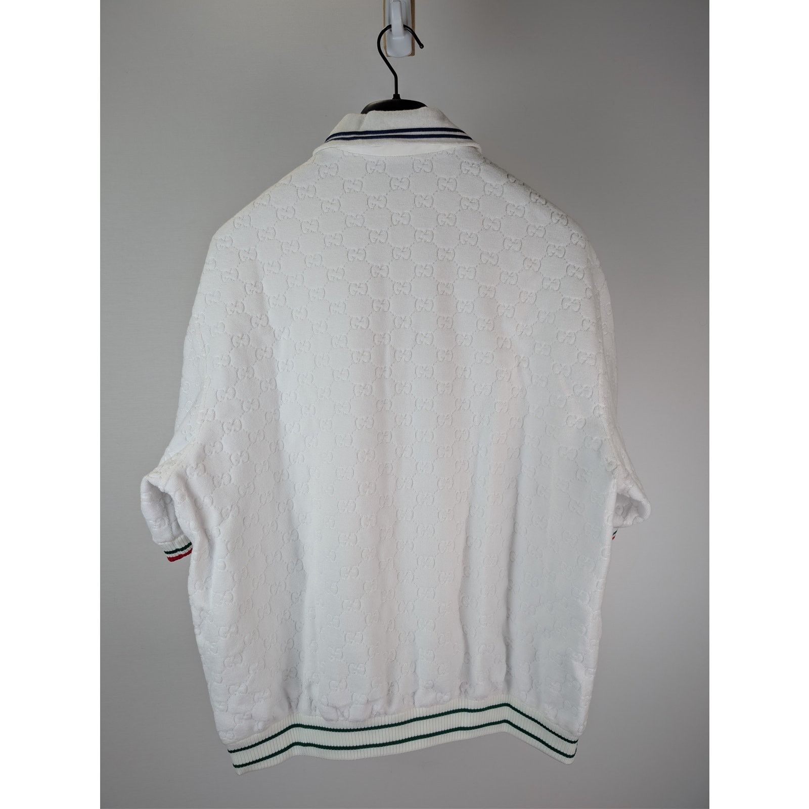 Gucci o1rshd1 Q:2 / GG Cotton Terry Cloth Polo Zip-Up Sweater Size US L / EU 52-54 / 3 - 11 Thumbnail