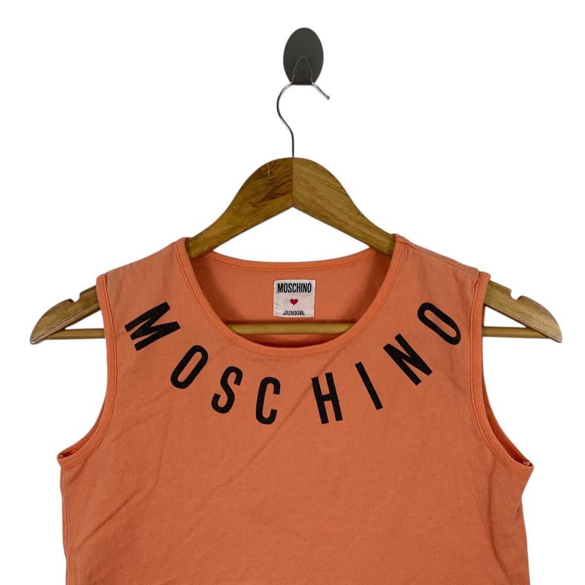 Moschino × Vintage Vintage MOSCHINO JUNIOR Italy Brand Sleeveless Orange Shirt Size US XS / EU 42 / 0 - 2 Thumbnail