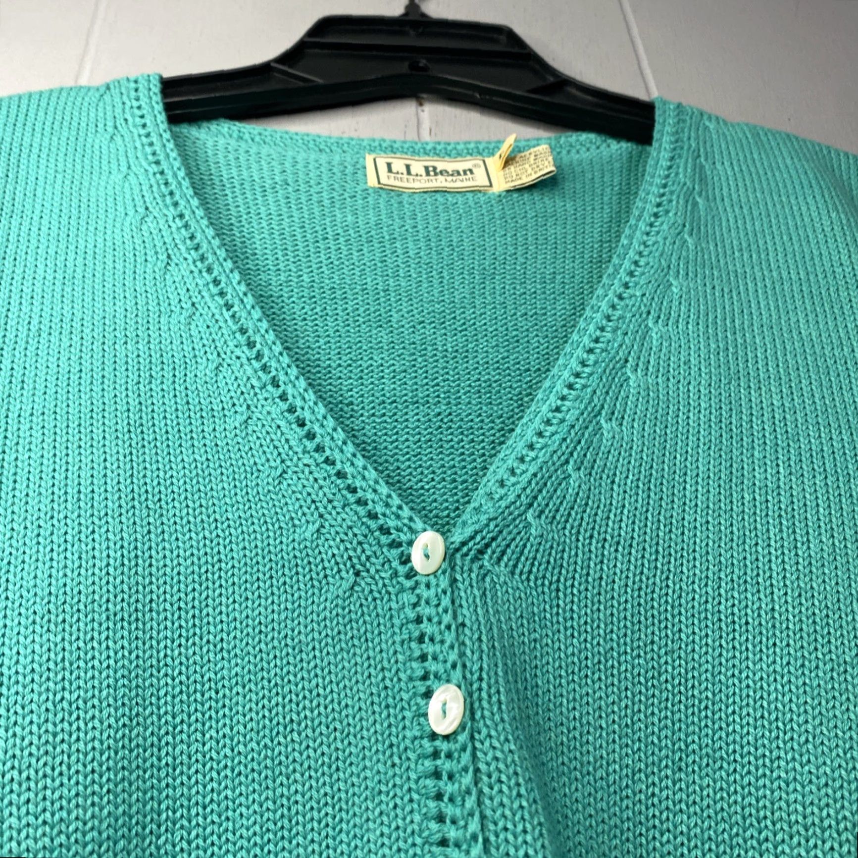 Vintage VINTAGE L.L.Bean Womens Sweater Vest Button Up Made In Hong Kong 1980s L Green Secretary/Geek Christmas Shirt Womens? Size L / US 10 / IT 46 - 3 Thumbnail