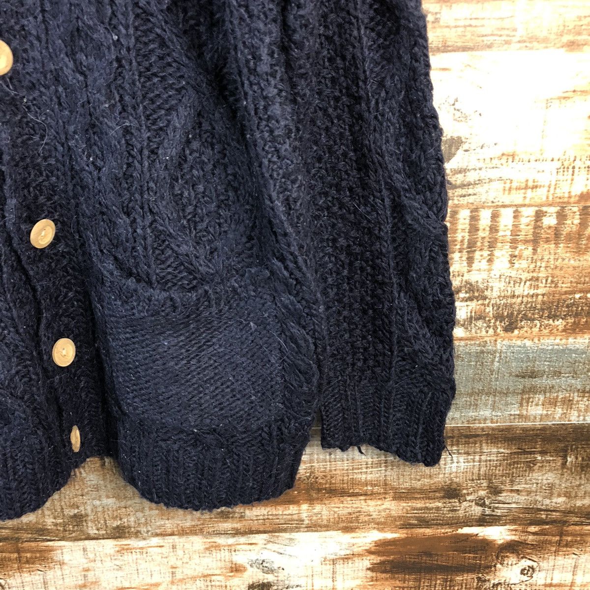 DL Ships Dark Blue Cardigan cable Knitwear #C600