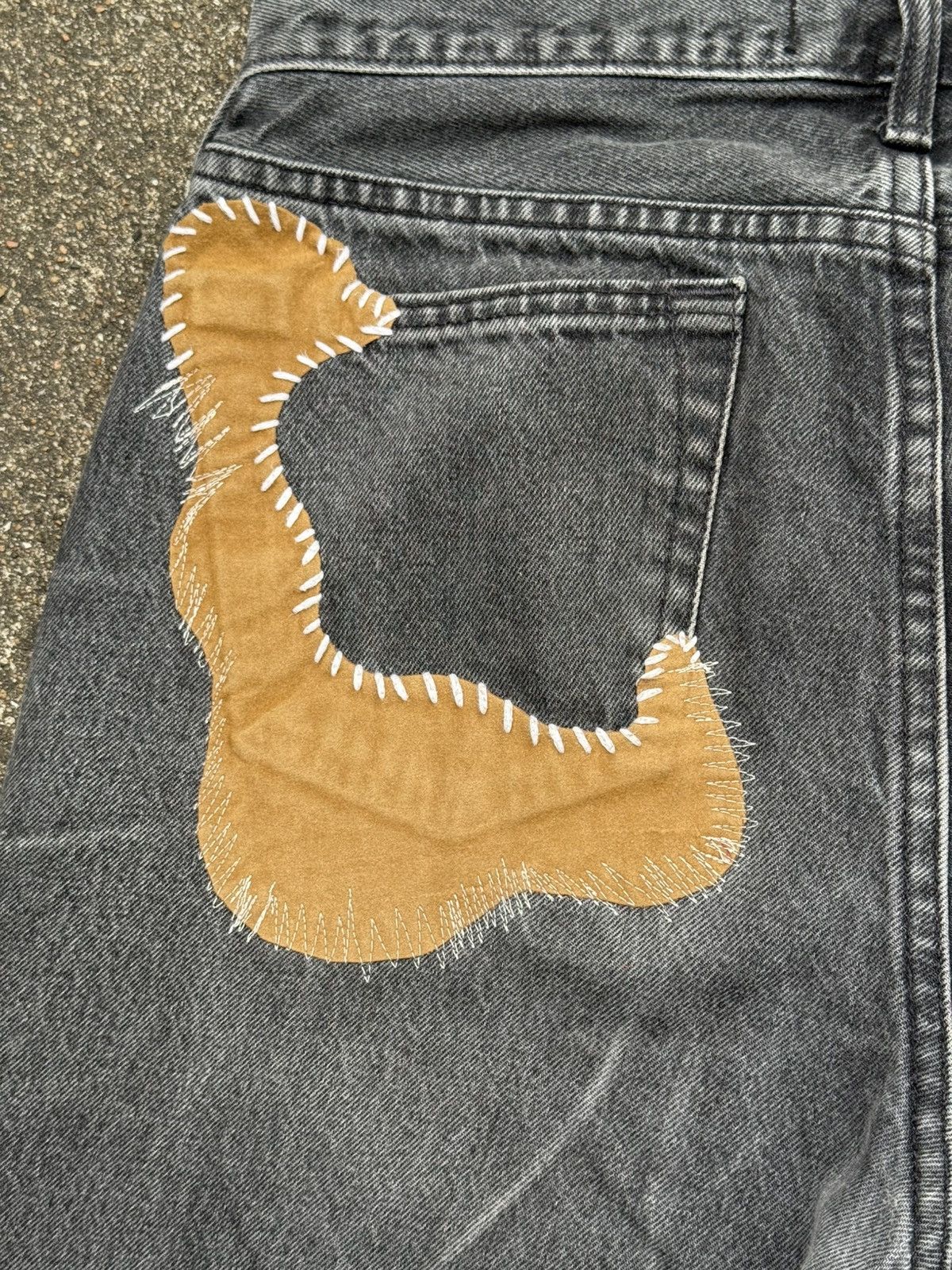 Abercrombie & Fitch Custom Rework A&F Loose Fit Jeans - Patchwork and Sashiko Size US 30 / EU 46 - 14 Thumbnail