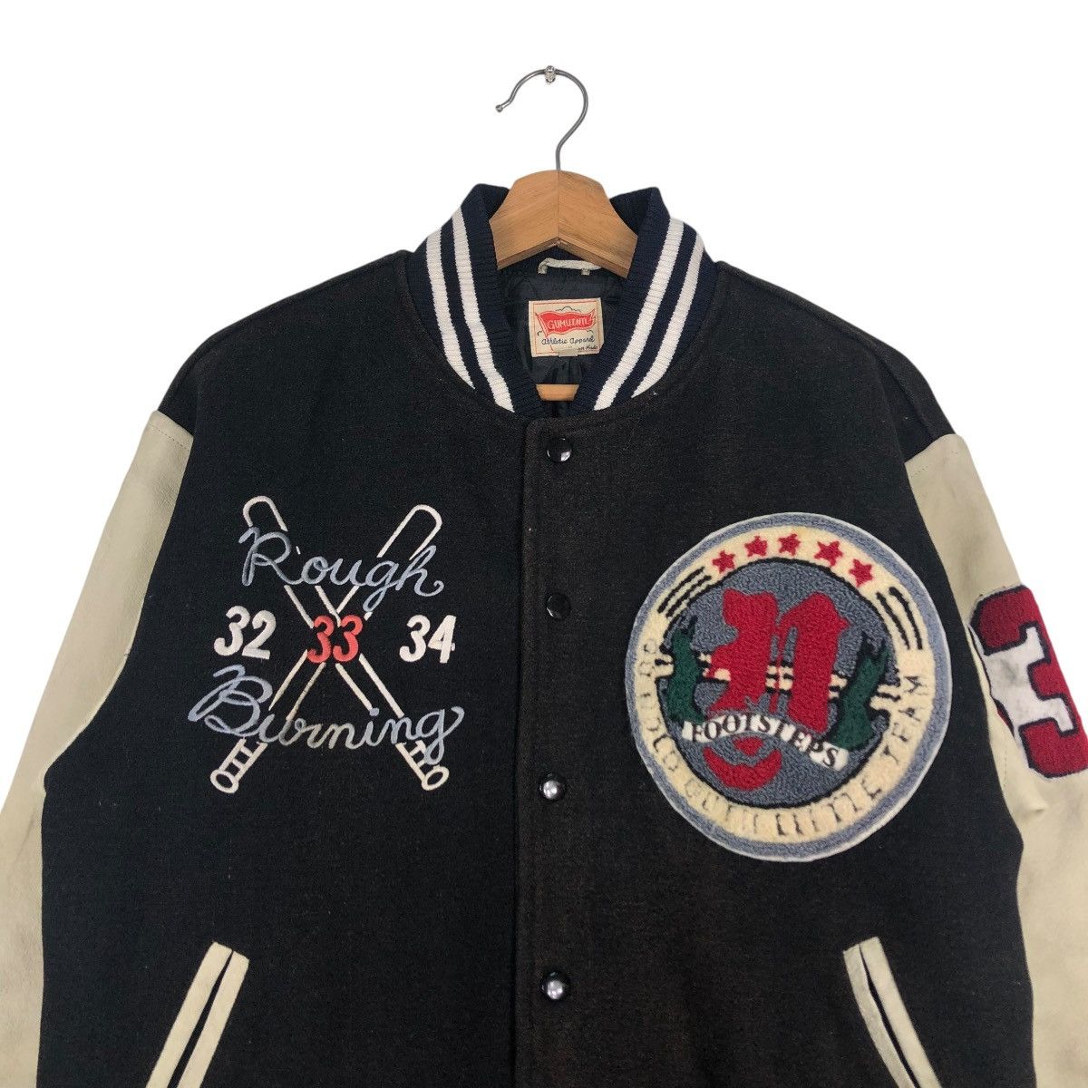 Vintage 🔥VINTAGE VARSITY JACKET LEATHER GUMUINTL UNION MADE Size US M / EU 48-50 / 2 - 5 Thumbnail