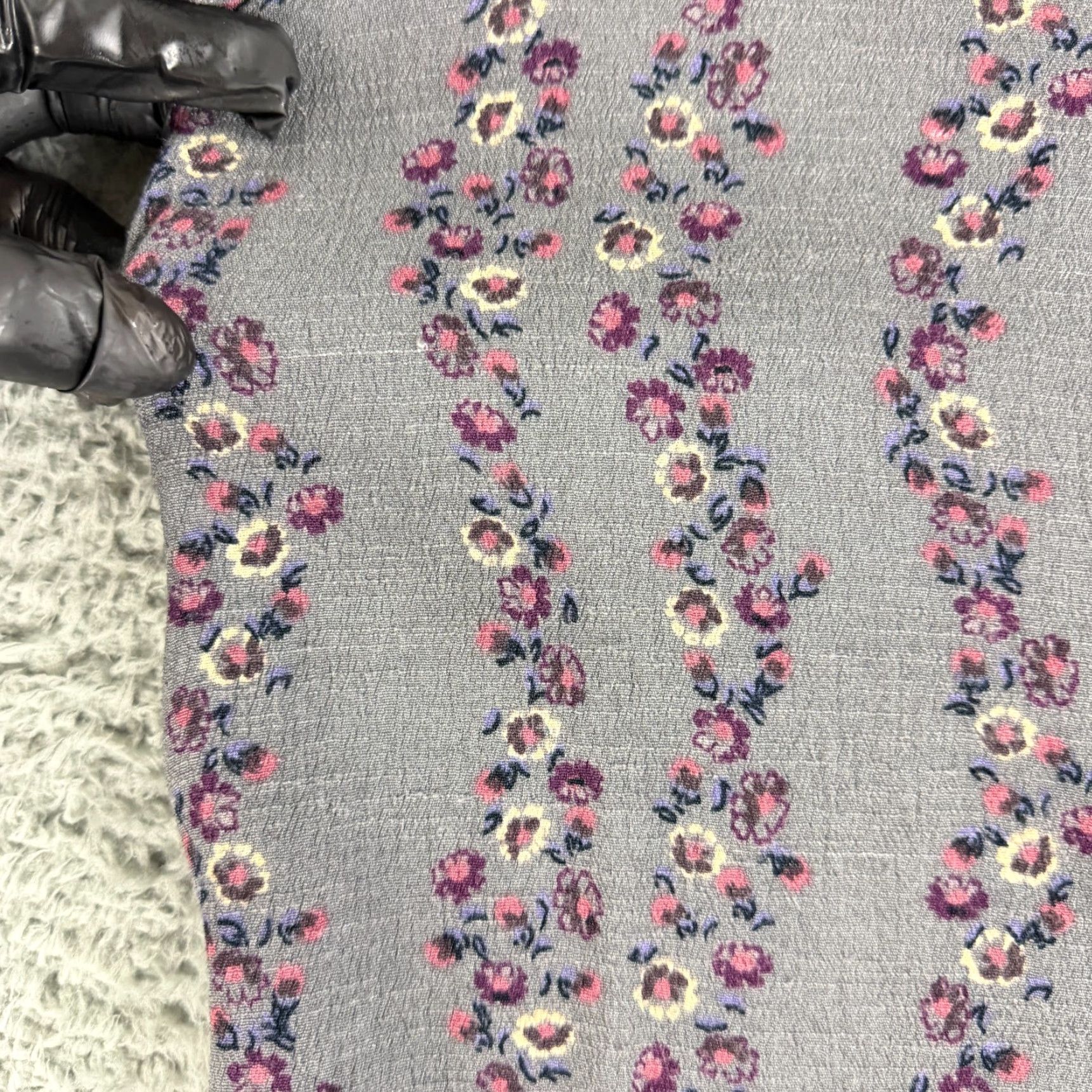 Free People Free People Shirt Dress Womens Small Gray Floral Drop Waist Long Sleeve Size S / US 4 / IT 40 - 6 Thumbnail