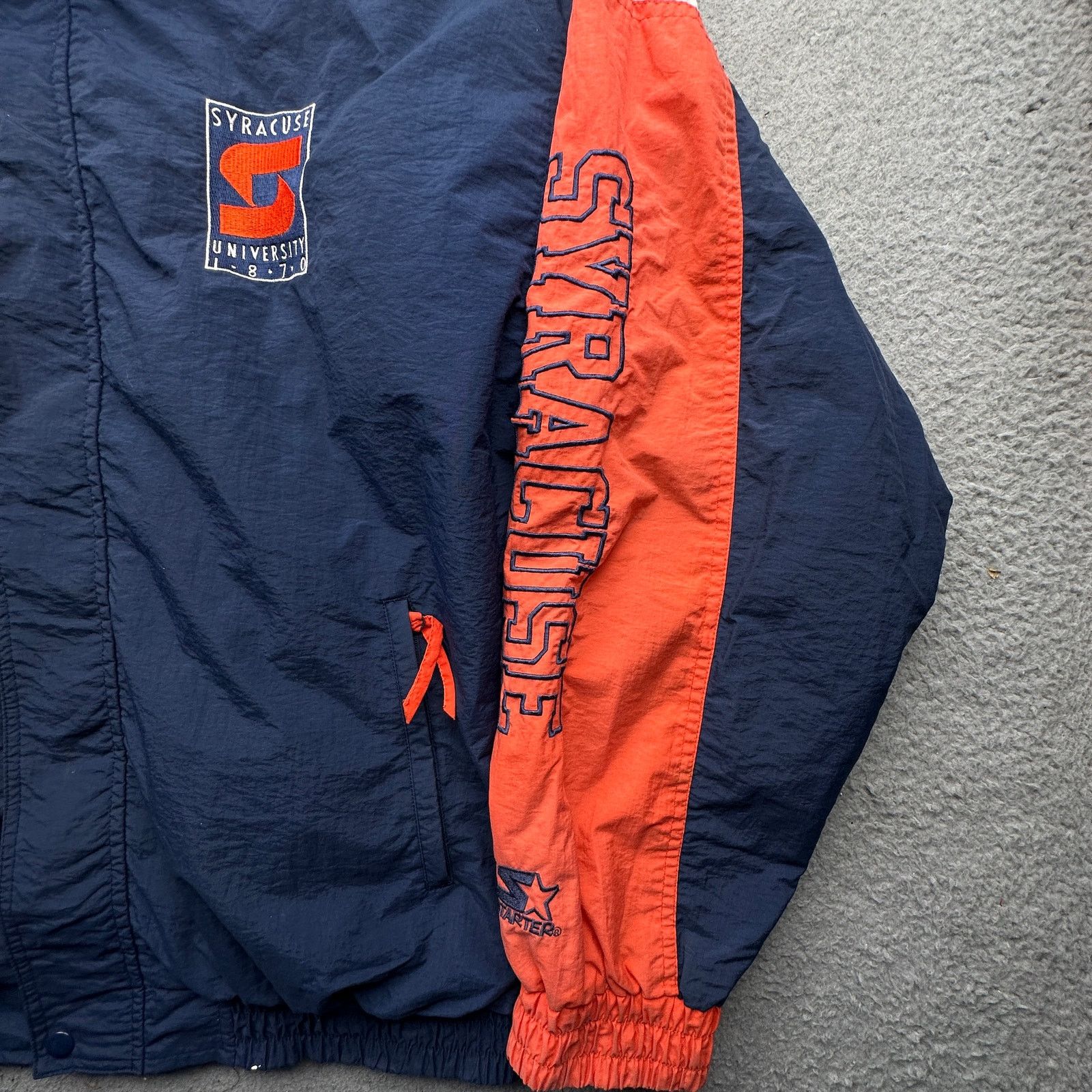 Starter Vintage 90s Starter Syracuse Windbreaker Jacket Men XL Navy Size US XL / EU 56 / 4 - 12 Thumbnail