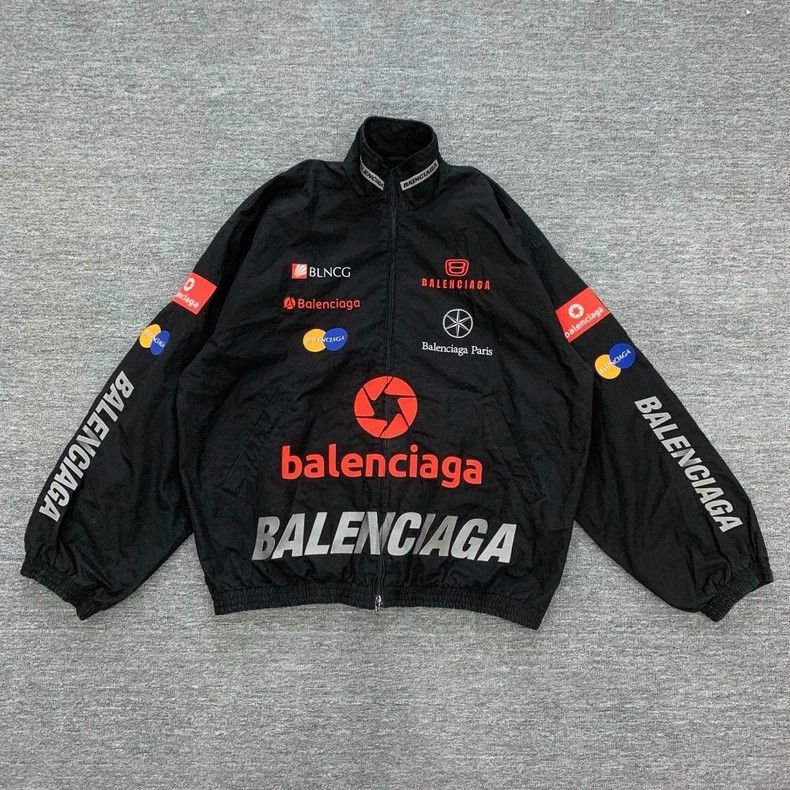 Balenciaga Balenciaga Black Logo Racing Jacket - dmc Size US XS / EU 42 / 0 - 1 Thumbnail