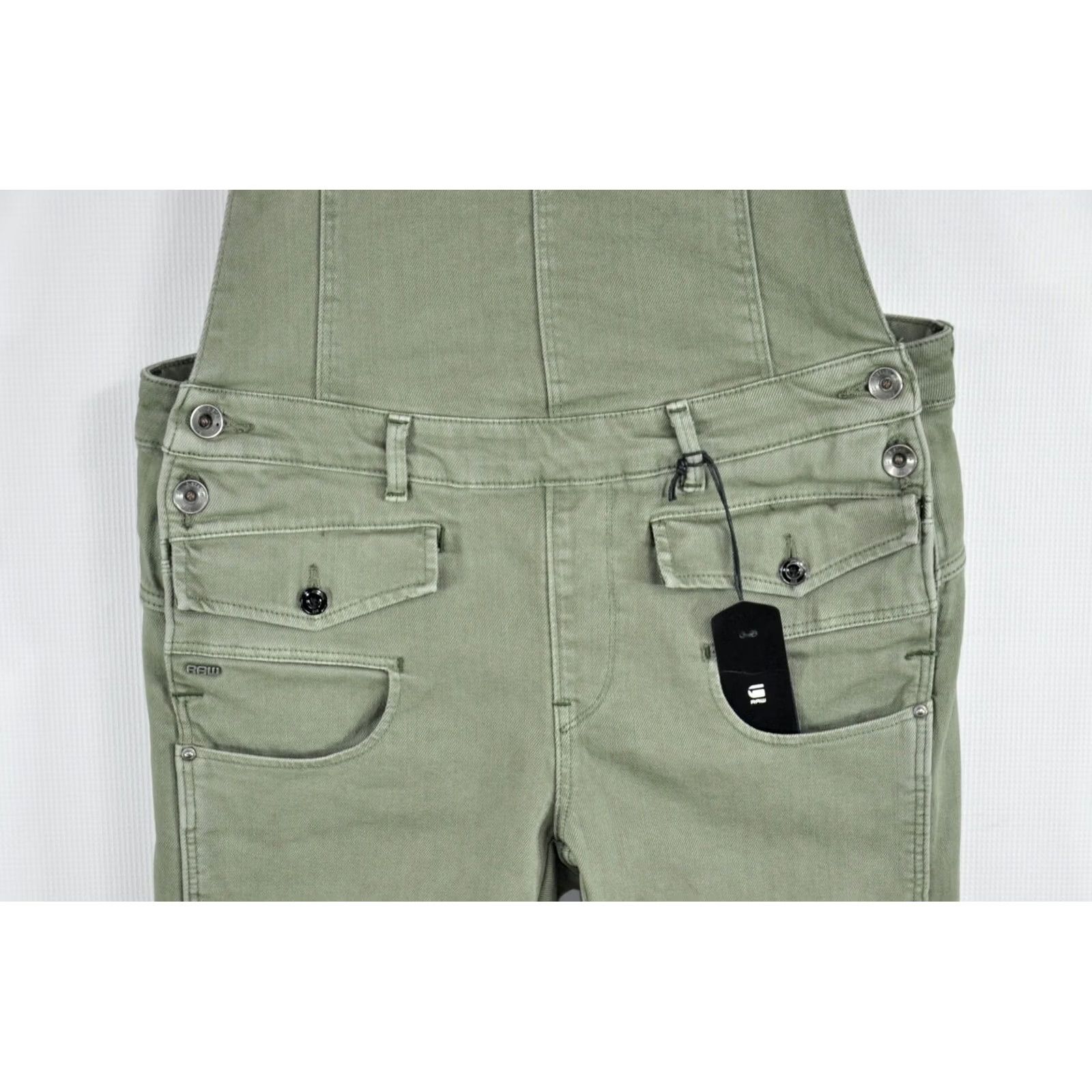 G-Star G-Star Army Radar Slim Overall Pants Bog Green Women's S Slim Overall Pants Green 98% Cotton 2% Elastane Women’s Size S Size 28" / US 6 / IT 42 - 6 Thumbnail