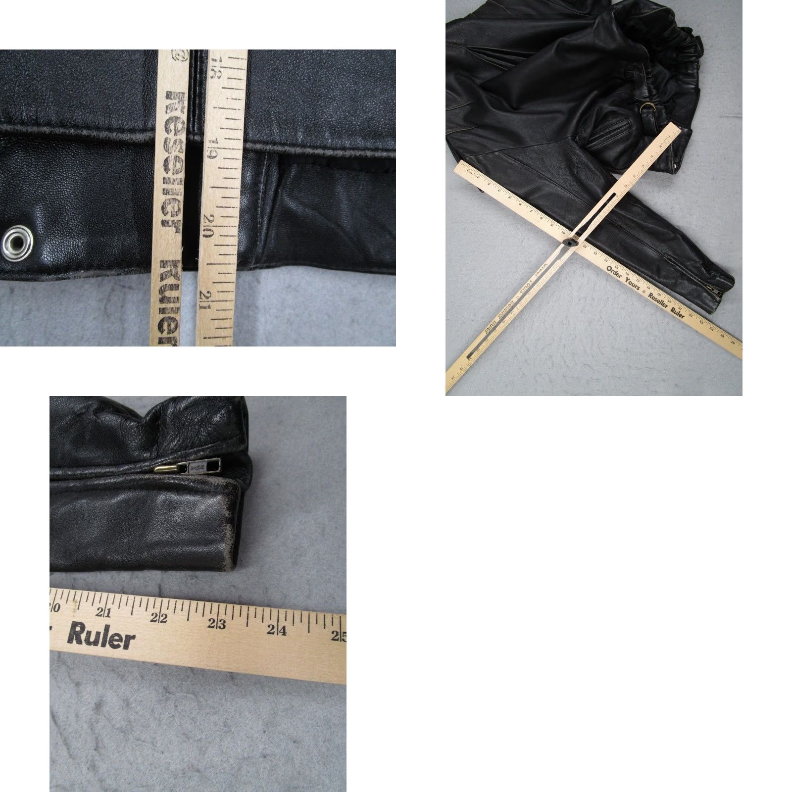 CO VINTAGE Sunrise Leather Co Jacket Women M Black Leather Biker 80s 90s Casual Womens Size M / US 6-8 / IT 42-44 - 9 Thumbnail