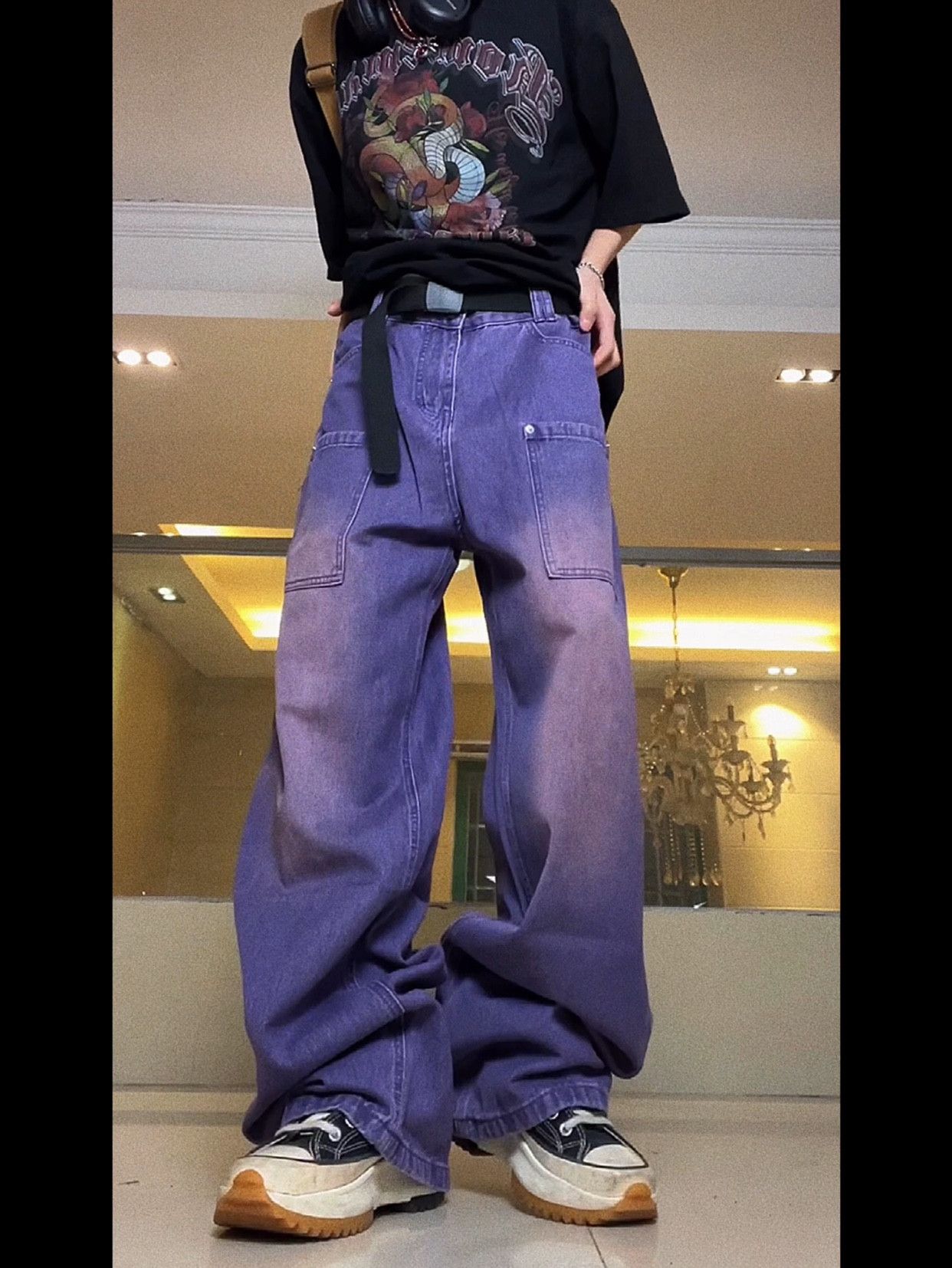 distressed y2k carpenter baggy jeans