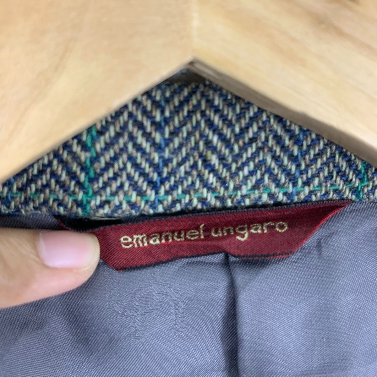 Emanuel Ungaro Vintage EMANUEL UNGARO PARIS Herringbone Blazer Coat Peacoat Size M / US 6-8 / IT 42-44 - 9 Thumbnail