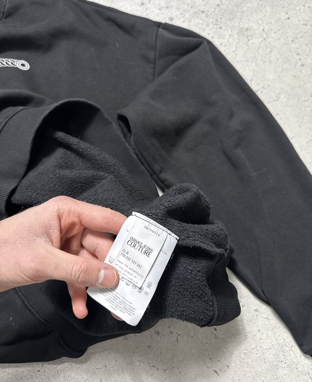 Versace Jeans Couture Versace Jeans Couture Black Big Logo Sweatshirt Size XL Size US XL / EU 56 / 4 - 9 Thumbnail
