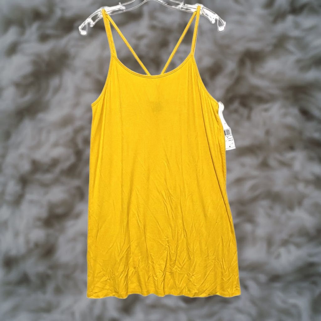 Hurley VINTAGE Hurley Yellow Ribbed Tank Dress Womens M Beach Summer Vacation Cruise Resort NWT Size M / US 6-8 / IT 42-44 - 1 Thumbnail