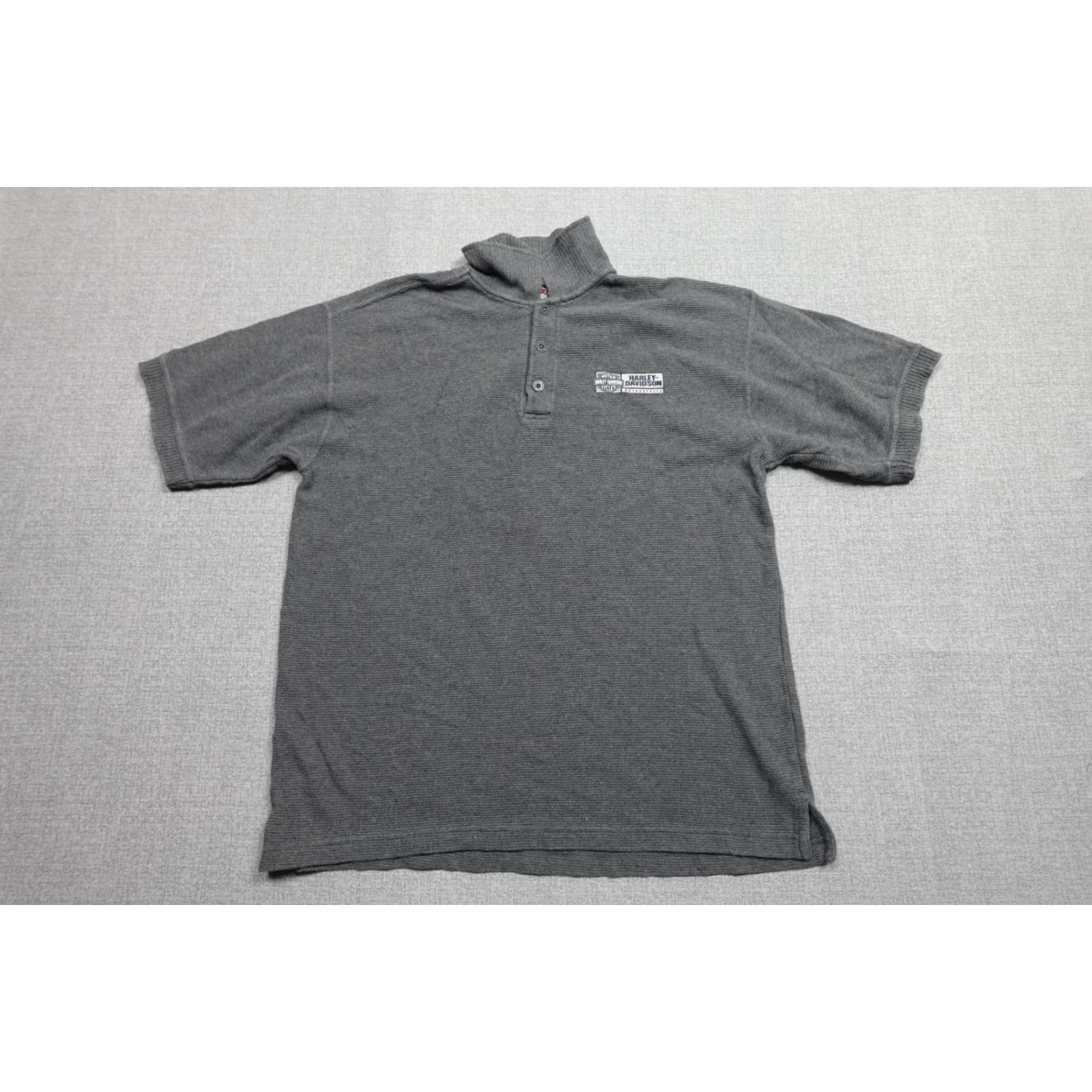 Harley Davidson VINTAGE Harley-Davidson Polo Mens Large Gray Motorcycle Biker Riding Eagle Shirt Mens Large Gray Polo Harley-Davidson Size US L / EU 52-54 / 3 - 2 Thumbnail