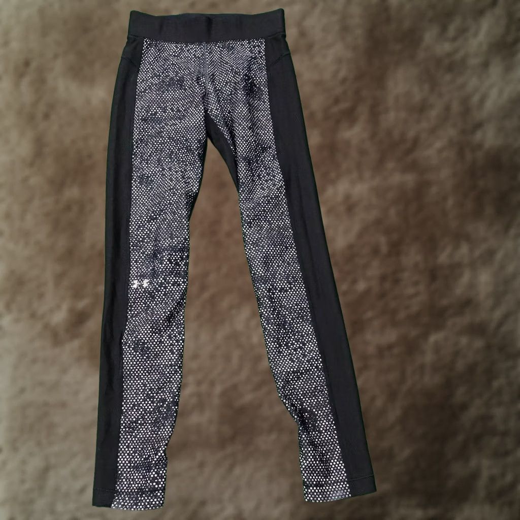 Under Armour Under Armour Leggings Womens S Black Polka Dot HeatGear Compression Workout Size 28" / US 6 / IT 42 - 1 Thumbnail