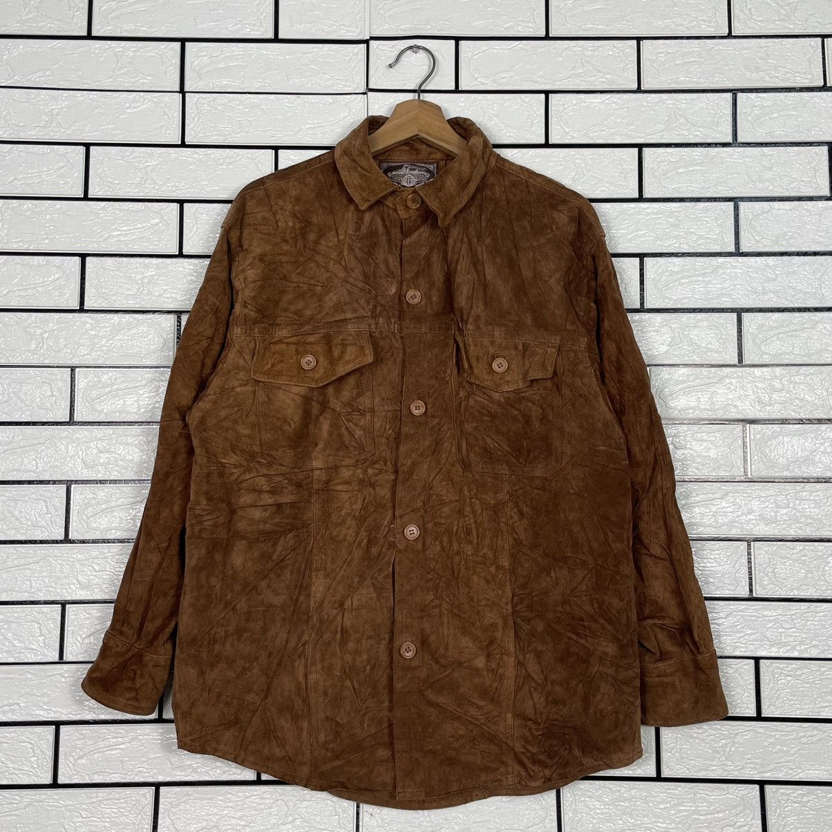 Vera Pelle Vtg 80s Italian Made Vera Pelle Suede Leather Jacket Size US L / EU 52-54 / 3 - 1 Thumbnail