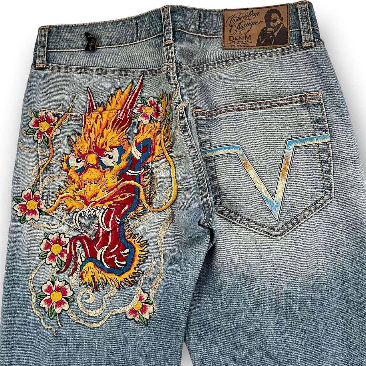 Ed Hardy Ed Hardy Women's Blue and Orange Jeans Size 32" / US 10 / IT 46 - 3 Thumbnail