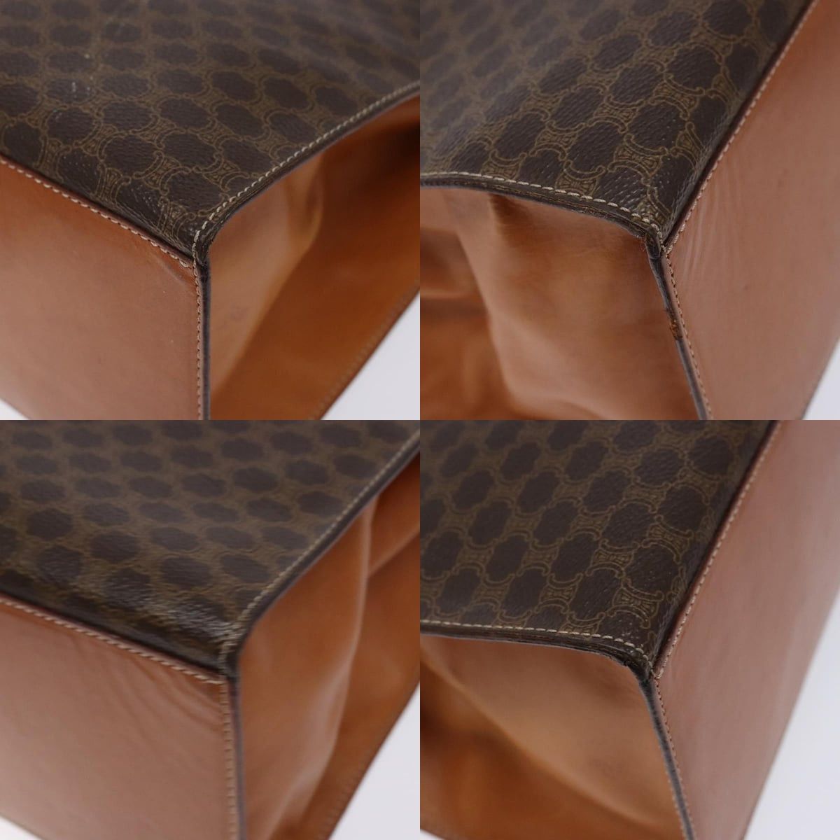Celine CELINE Macadam Canvas Hand Bag Pvc Leather Brown Gold Size ONE SIZE - 10 Thumbnail